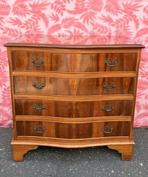 Incredible Antique 4 Drawer Flame Mahogany Chest Of Drawers