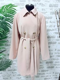 Pale Pink Double Breasted Trench By Chicos Size 3