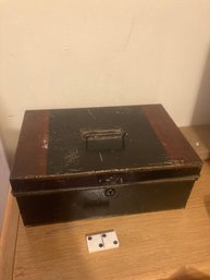 Vintage / Antique Metal Money Box With Insert