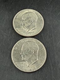 Lot Of 2 Eisenhower Dollars 1971, 1971-D