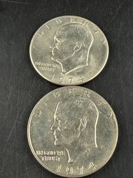 Lot Of 2 Eisenhower Dollars 1974, 1974-D