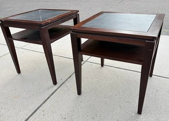 Pair Of Contemporary 2 Tier End Tables