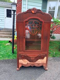 Antique Solid Wood China Cabinet For Restoration