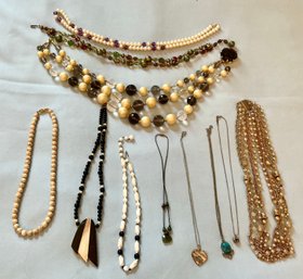Lot Of 11 Necklaces Most Beaded Some Pendants