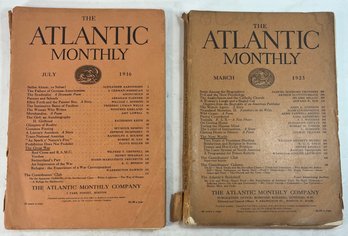 The Atlantic Monthly Magazines July 1916 And March 1923