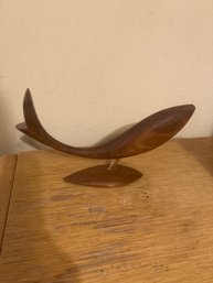 MCM Carved Wood Fish Signed Made In Switzeraland