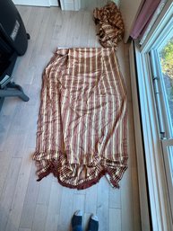 TWO Custom Smith  Noble Striped Roman Shade With Brush Fringe