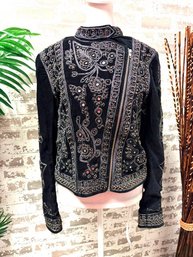 Free People Embellished Biker Style Jacket Size S