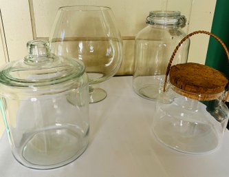 Lot Of Vintage Glass Jars And More