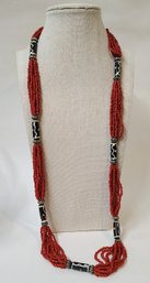 Tribal Necklace Coral Seeds