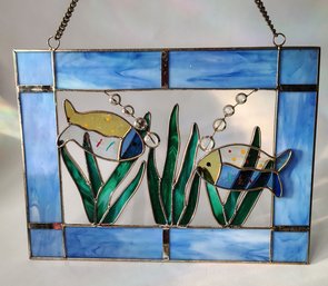 3D Stained Glass Leaded Hanging Suncatcher Ocean & Fish Themed
