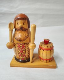 Interesting Hand Carved Wooden Doll German? Russian?