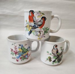 Vintage Ceramic Coffee Mugs Birds