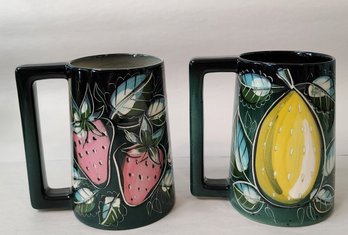 Sascha Brastoff Pottery Mugs Tankards