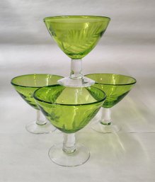Michael Weems Tropical Green Margarita Sherbert Glasses