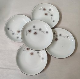 Platinum Starburst Butter Pat Or Coaster Plate Set Of 6