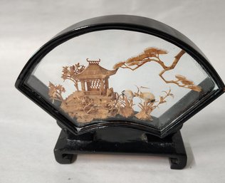 Vintage Asian Cork Art Diorama