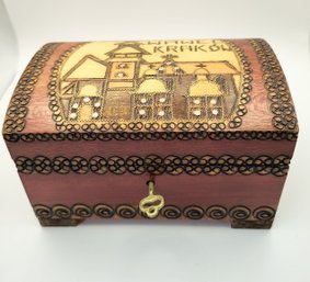 Krakow Wawel Wooden Polish Box With Lock And Key
