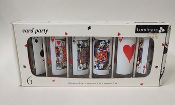 Set Of 6 Luminarc Card Party Shooters Double Shot Glasses