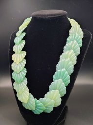 Vintage 1950s Mid Century Moonglow Lucite Leaf Necklace Adjustable