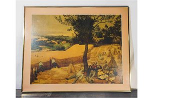 Pieter Bruegel The Harvesters Framed Art Print Vintage Renaissance Landscape Painting