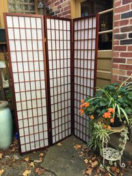 Vintage Room Divider - 3 Panel White Shade Fold Up
