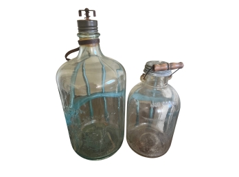 Collectable Vintage Glass Bottles With Original Metal Caps