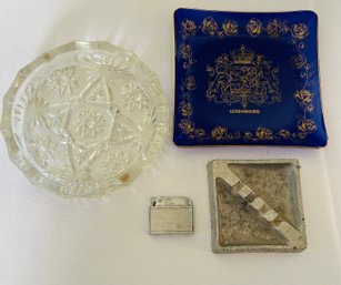 Lot Of Vintage Ashtrays, Lighter