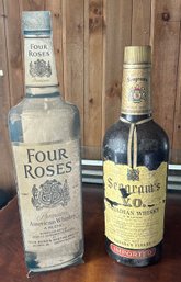 HUGE Pair Of Vintage Package Store Alcohol Advertising Pieces