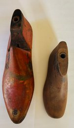 Pair Of Antique Wooden Shoe Cobbler Forms - 1861