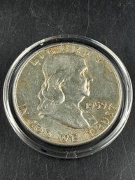1959-D Ben Franklin Silver Half Dollar
