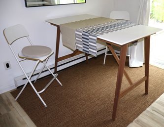 'Fanbyn' Bar Table & Pair Of 'Franklin' Foldable Bar Stools With Backrest