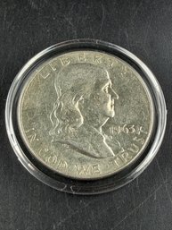 1963-D Ben Franklin Silver Half Dollar