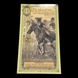 1 Oklahoma GoldBack 1/1000th Troy Ounce 24K Gold