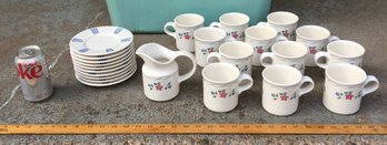 23 Piece Set Of Pfaltzgraff Bonnie Brae Collection Tableware - Creamer, Cups, Saucers