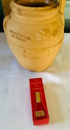 Vintage Chianti Wine Storage Jug And Aluminum Foil Capsules For Wine Bottle