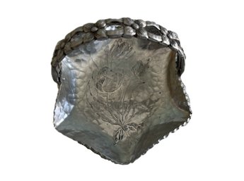 Rodney Kent Hand Wrought Creations Hammered Aluminum Hexagonal Tray