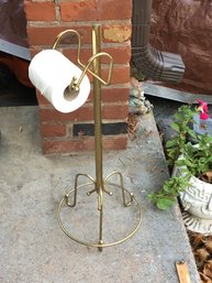 MCM Bathroom Brass Stand Up Toilet Paper Holder