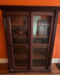 Vintage Wooden Bookcase With Doors - Heavy