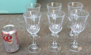 Set Of 6 Cristal D'Arques Durand Versailles Crystal Wine Glasses