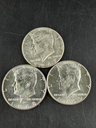 Lot Of 3 Kennedy Silver Half Dollars 40% Silver 1967, 1968-D, 1969-D