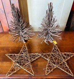 Christmas Lot - 2 Small Trees & Stars