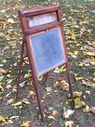 Antique Standing Fold Up Flip Down School Slate Chalkboard / Blackboard