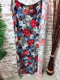 Partial Bold Of Deep Tone Floral Stretch Jersey Knit Fabric
