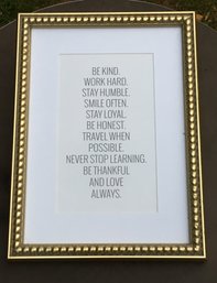 Framed Inspirational Art Wall Hanging