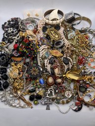 Vintage Costume & Natural Stone Jewelry Lot (80 Pieces)