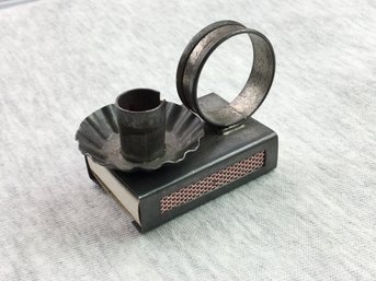 Toleware Matchbook / Matchbox Candle Holder