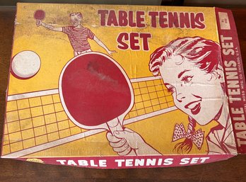 Vintage Table Tennis Set In Original Box