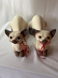 Freeman-mcfarlin Potteries Set Of Two 1958 Siamese Cats