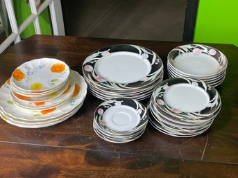Vintage Japanese Porcelain Floral Dishware